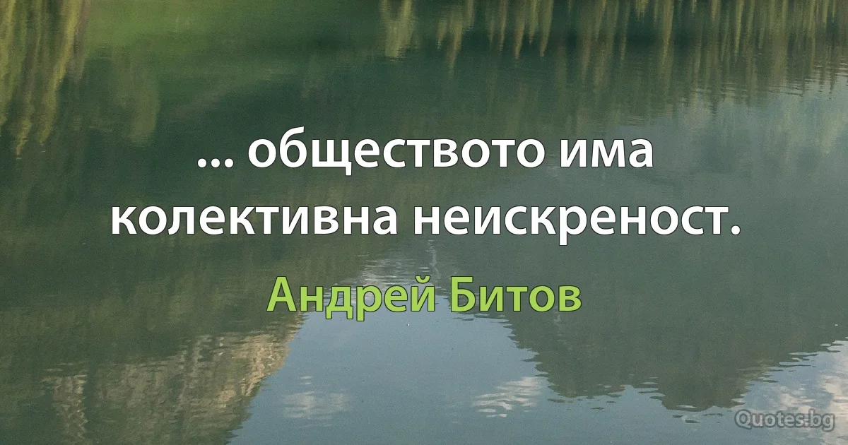 ... обществото има колективна неискреност. (Андрей Битов)