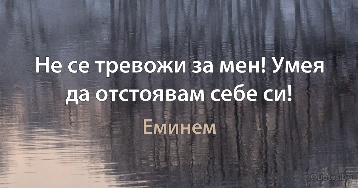 Не се тревожи за мен! Умея да отстоявам себе си! (Еминем)