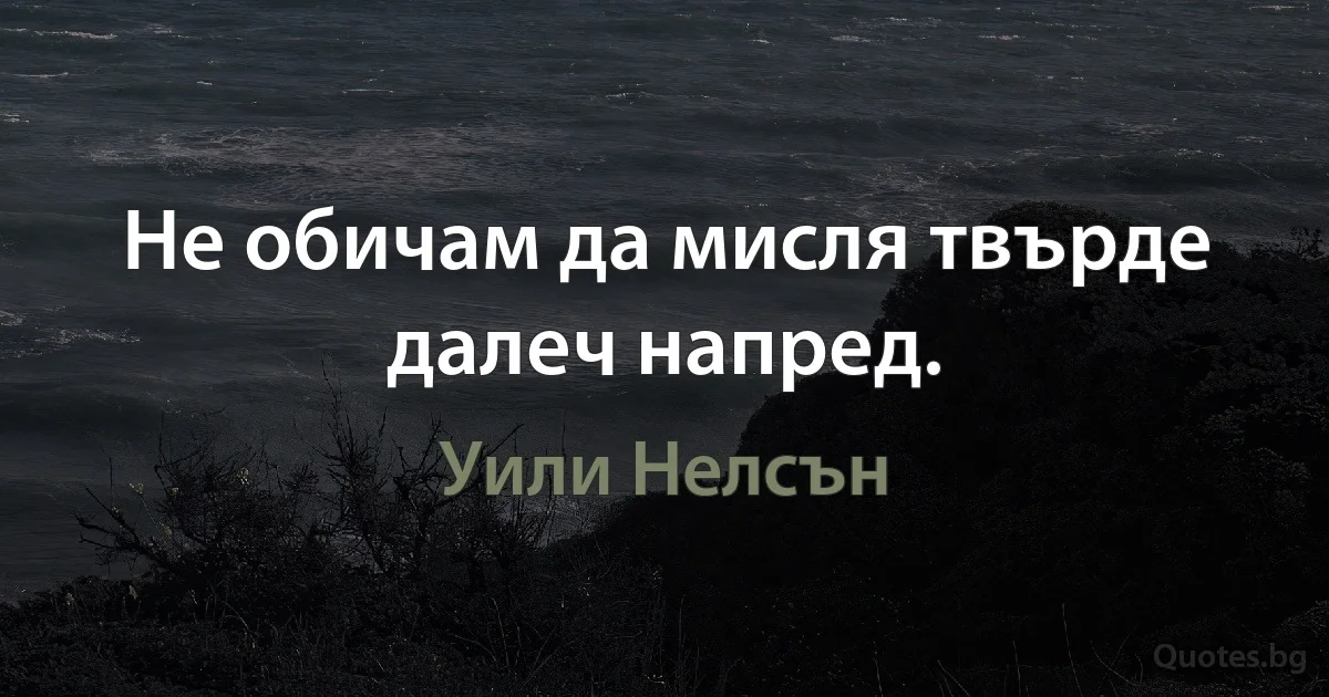 Не обичам да мисля твърде далеч напред. (Уили Нелсън)