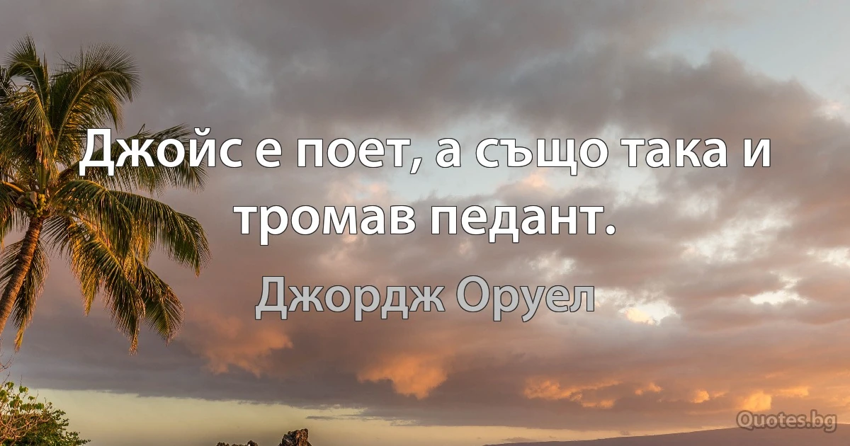 Джойс е поет, а също така и тромав педант. (Джордж Оруел)