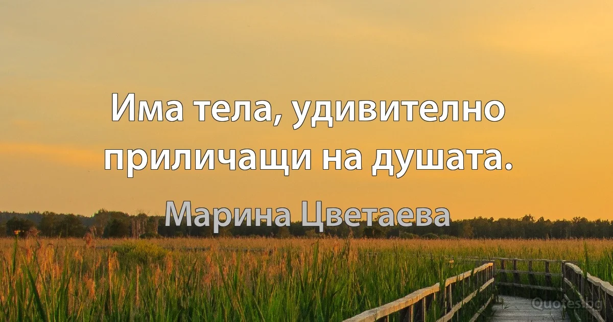 Има тела, удивително приличащи на душата. (Марина Цветаева)