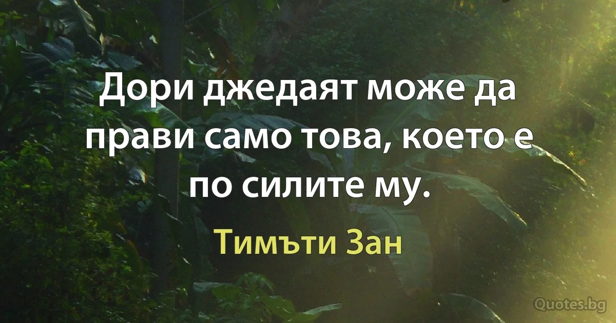 Дори джедаят може да прави само това, което е по силите му. (Тимъти Зан)