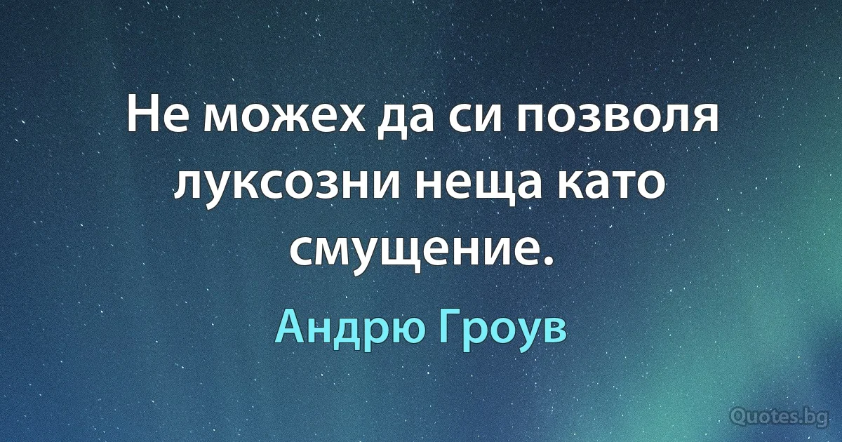 Не можех да си позволя луксозни неща като смущение. (Андрю Гроув)