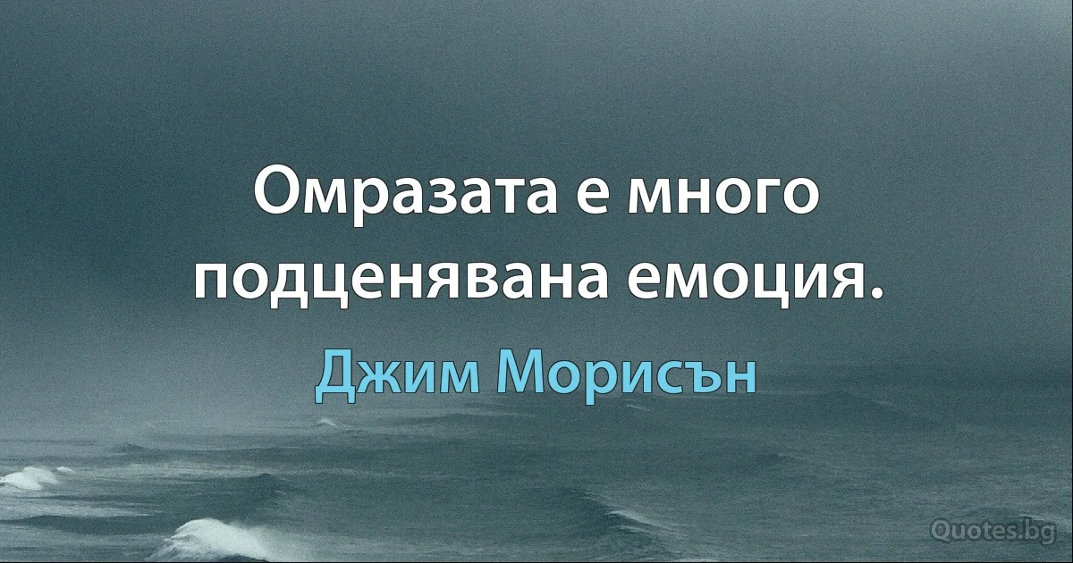 Омразата е много подценявана емоция. (Джим Морисън)