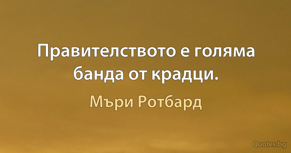 Правителството е голяма банда от крадци. (Мъри Ротбард)