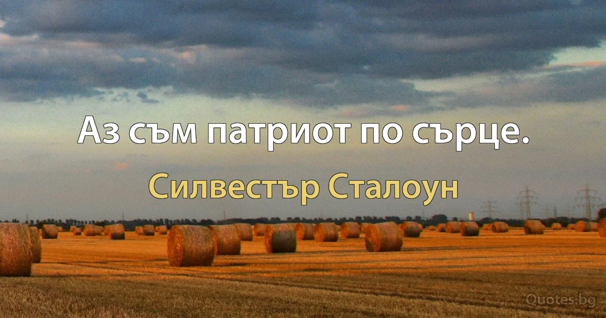 Аз съм патриот по сърце. (Силвестър Сталоун)