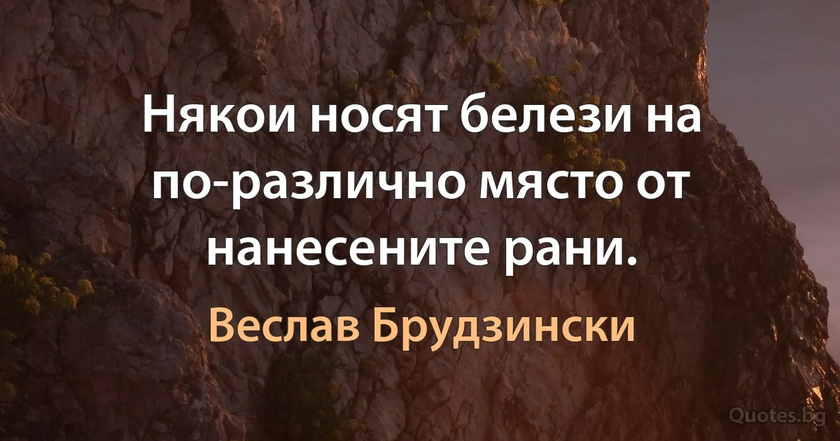 Някои носят белези на по-различно място от нанесените рани. (Веслав Брудзински)