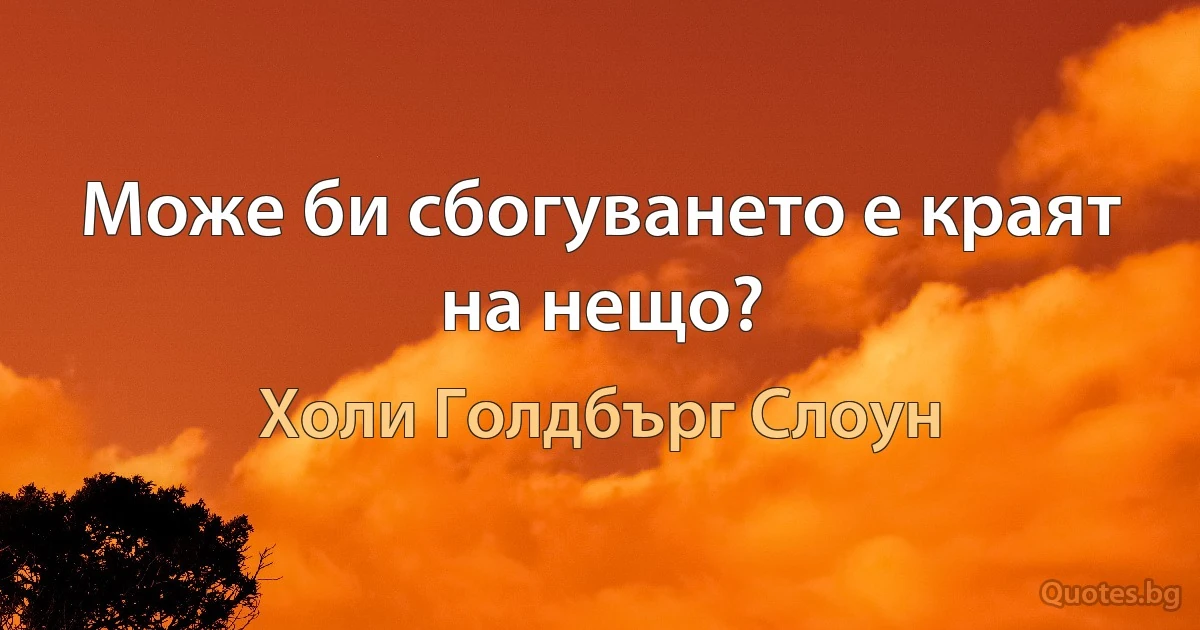 Може би сбогуването е краят на нещо? (Холи Голдбърг Слоун)