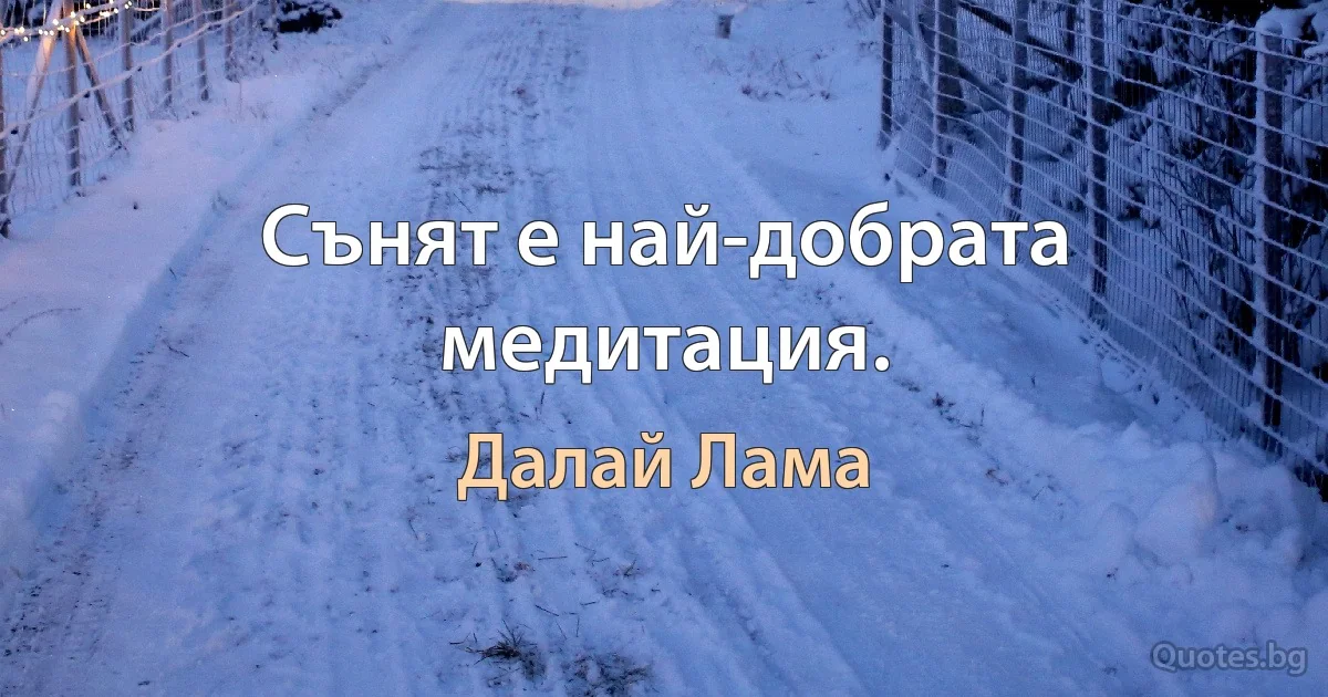 Сънят е най-добрата медитация. (Далай Лама)