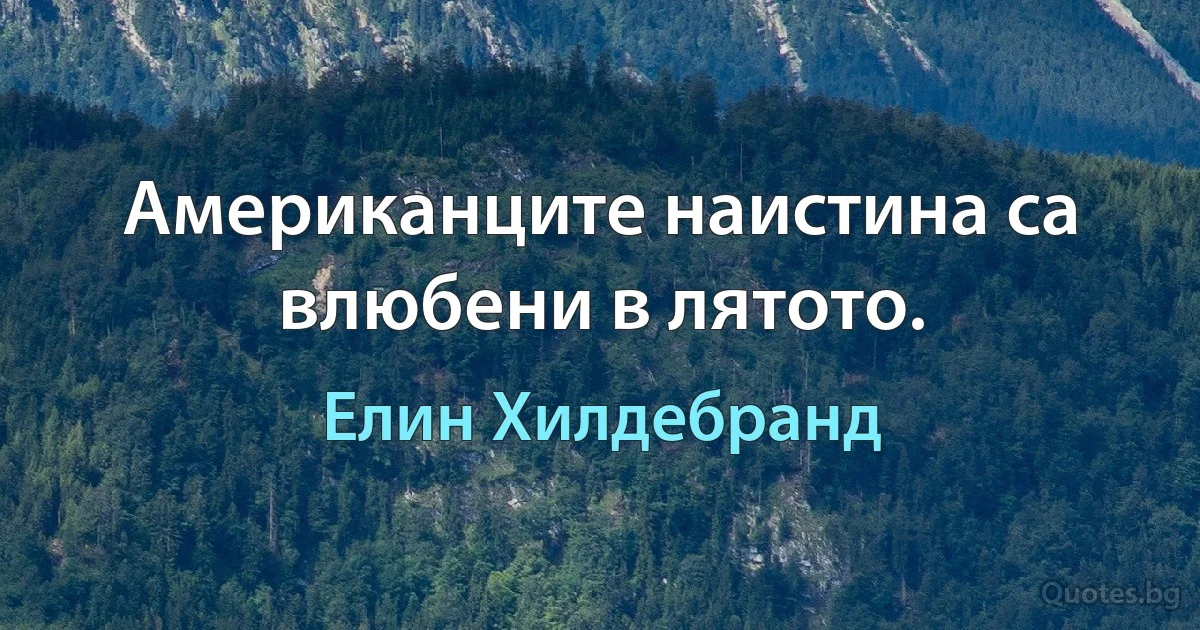 Американците наистина са влюбени в лятото. (Елин Хилдебранд)