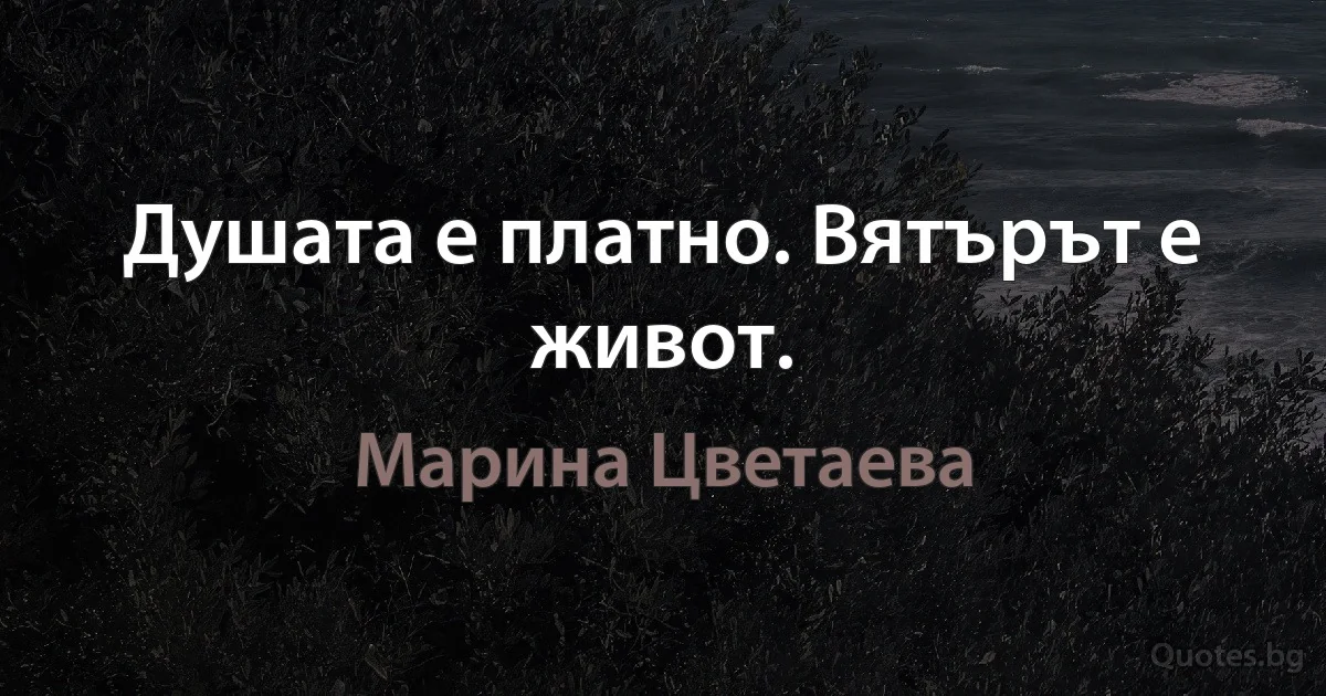 Душата е платно. Вятърът е живот. (Марина Цветаева)