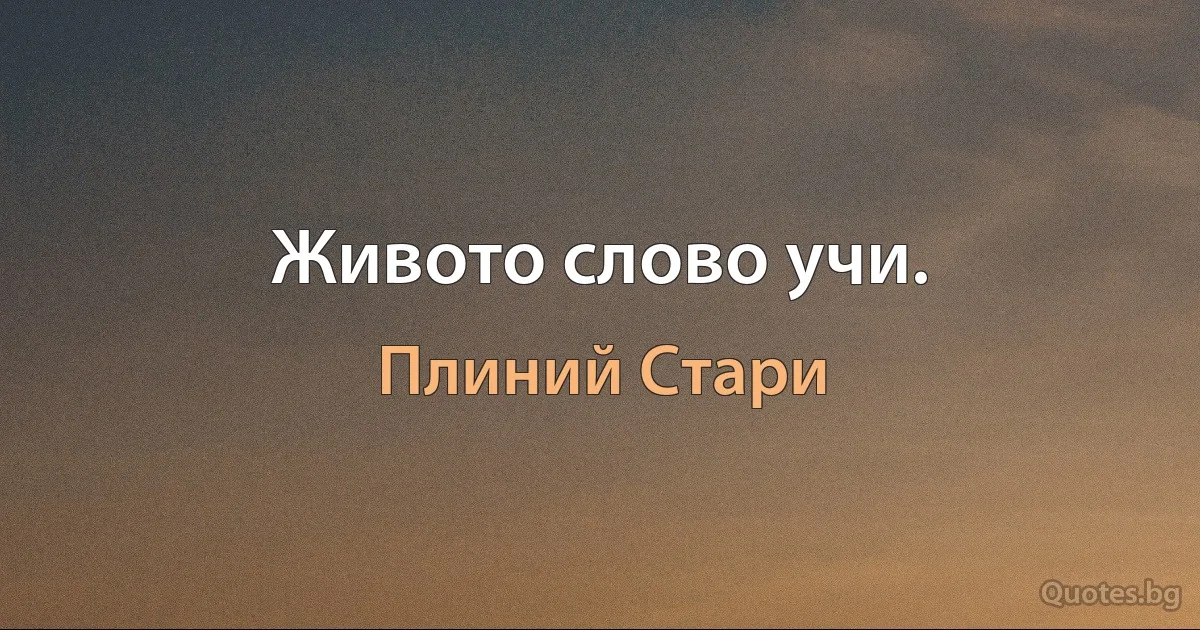 Живото слово учи. (Плиний Стари)