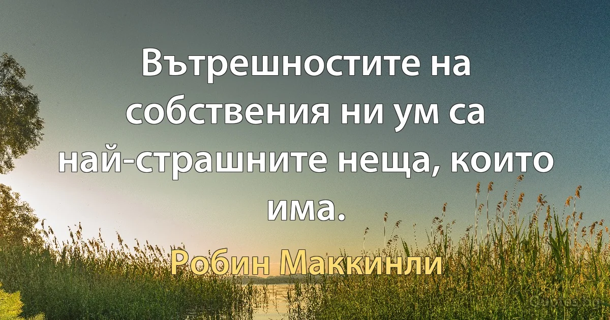 Вътрешностите на собствения ни ум са най-страшните неща, които има. (Робин Маккинли)