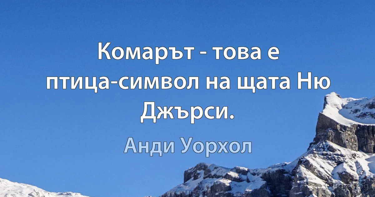 Комарът - това е птица-символ на щата Ню Джърси. (Анди Уорхол)