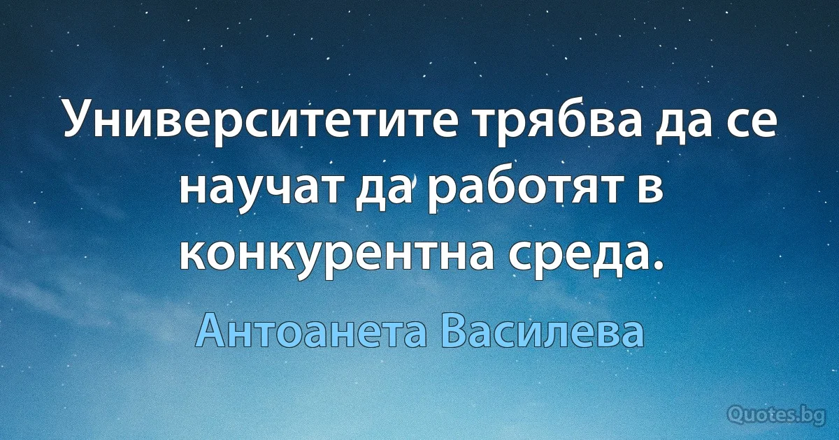 Университетите трябва да се научат да работят в конкурентна среда. (Антоанета Василева)