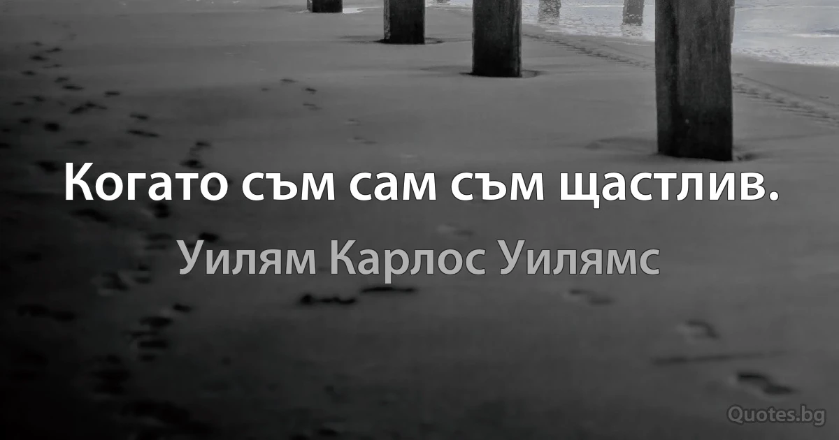 Когато съм сам съм щастлив. (Уилям Карлос Уилямс)