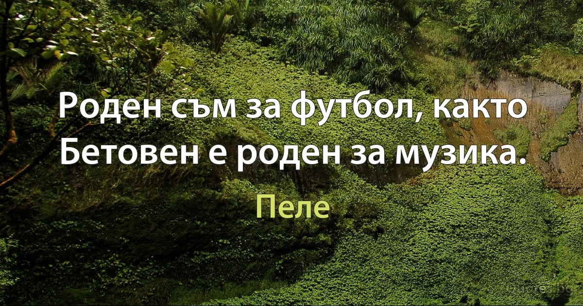 Роден съм за футбол, както Бетовен е роден за музика. (Пеле)