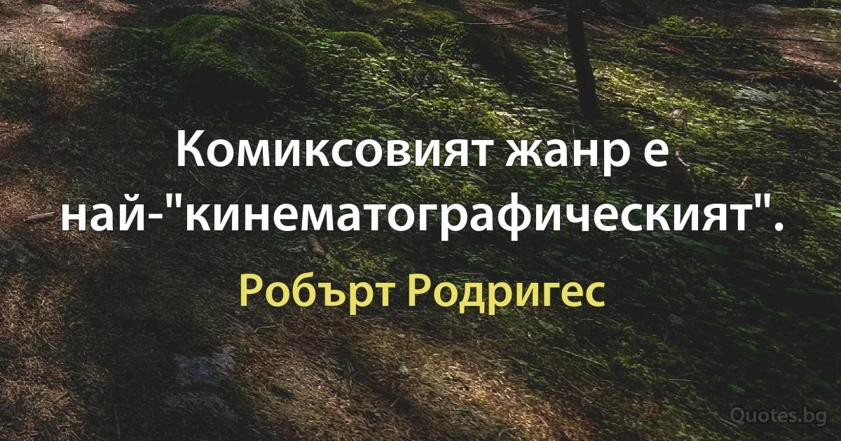 Комиксовият жанр е най-"кинематографическият". (Робърт Родригес)