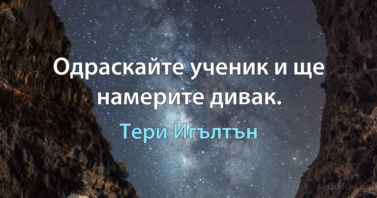 Одраскайте ученик и ще намерите дивак. (Тери Игълтън)