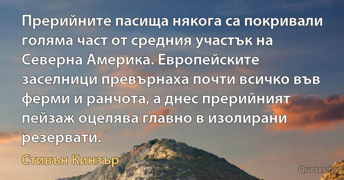 Прерийните пасища някога са покривали голяма част от средния участък на Северна Америка. Европейските заселници превърнаха почти всичко във ферми и ранчота, а днес прерийният пейзаж оцелява главно в изолирани резервати. (Стивън Кинзър)