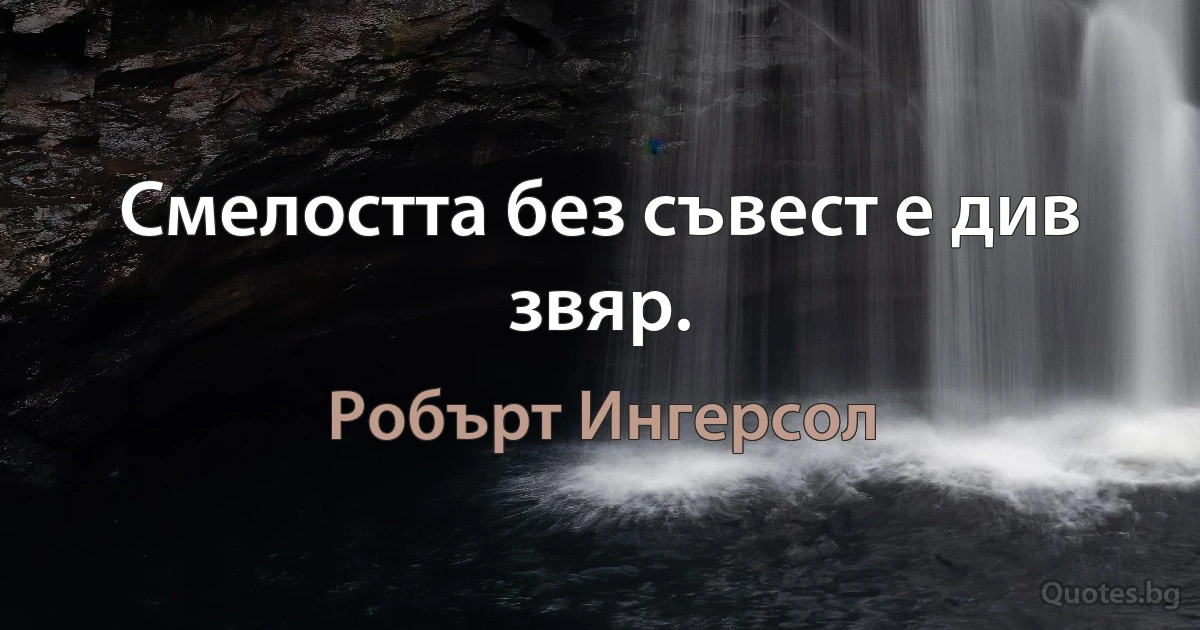 Смелостта без съвест е див звяр. (Робърт Ингерсол)