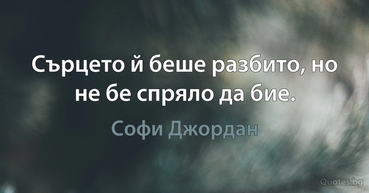 Сърцето й беше разбито, но не бе спряло да бие. (Софи Джордан)