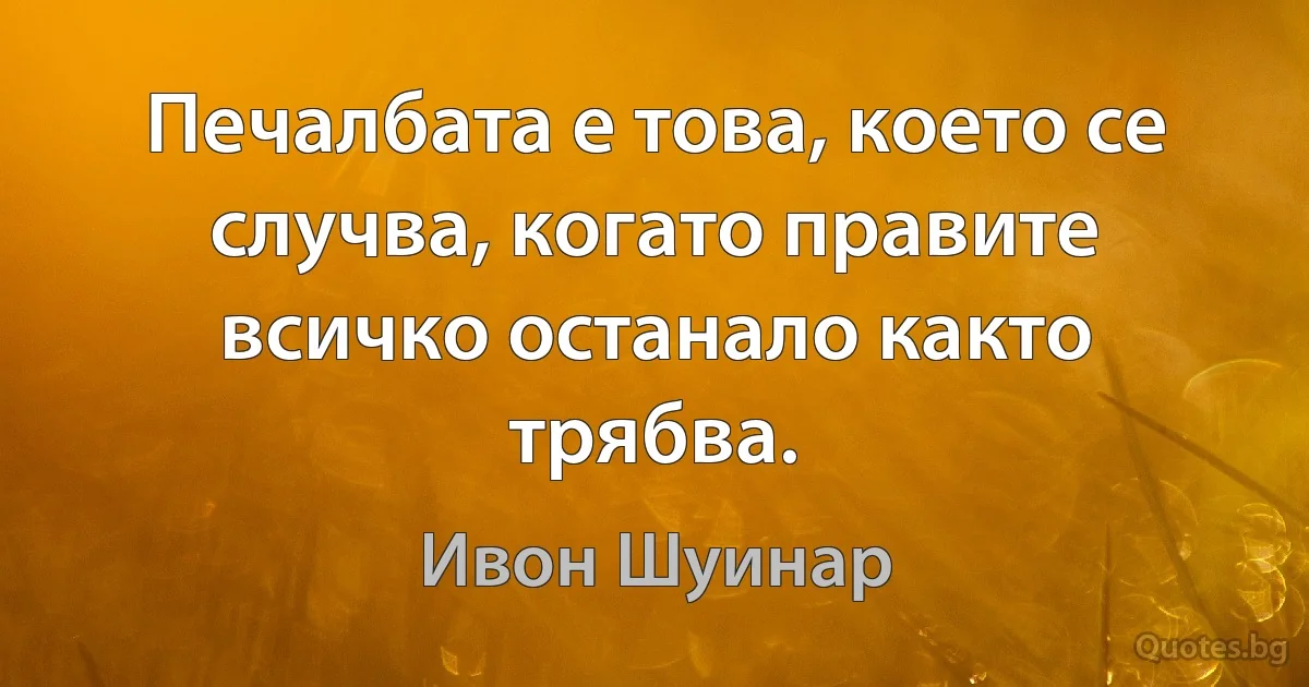 Печалбата е това, което се случва, когато правите всичко останало както трябва. (Ивон Шуинар)