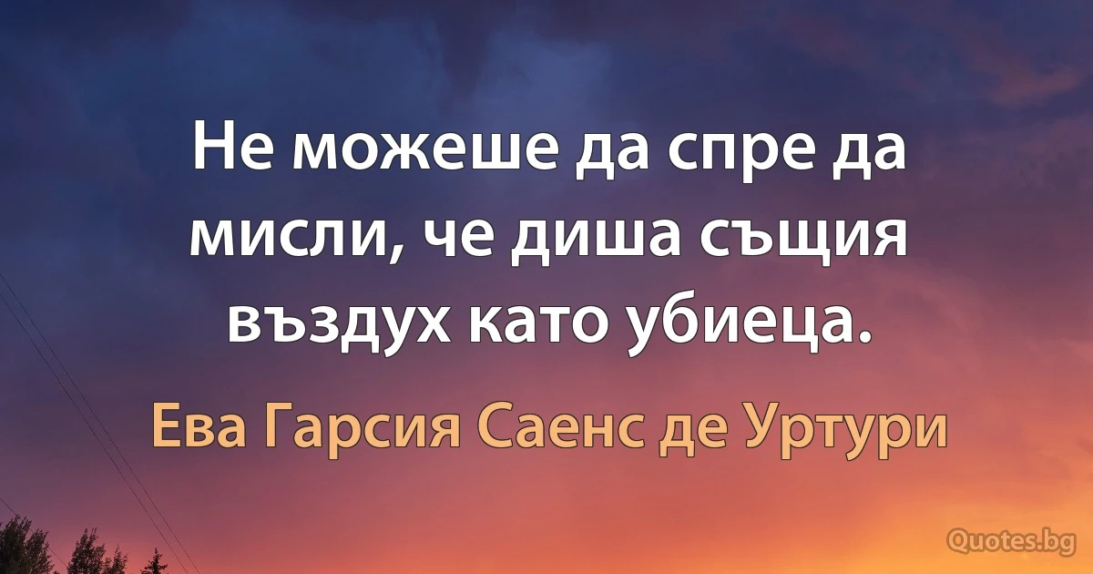 Не можеше да спре да мисли, че диша същия въздух като убиеца. (Ева Гарсия Саенс де Уртури)