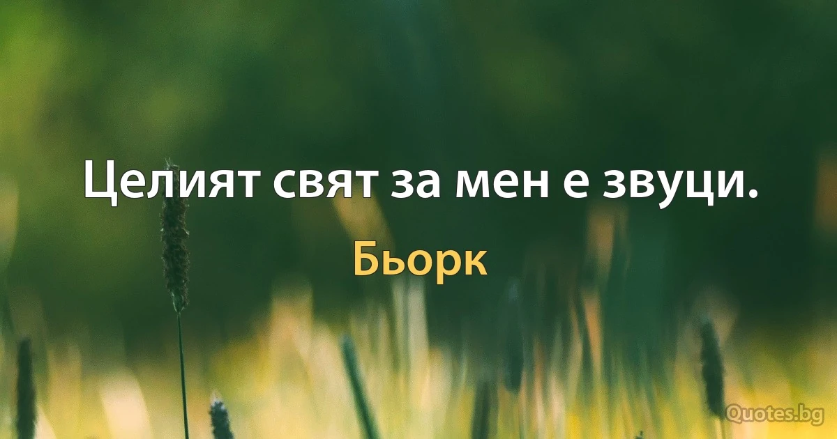 Целият свят за мен е звуци. (Бьорк)