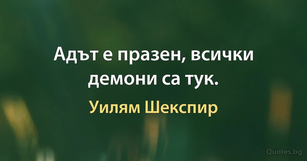 Адът е празен, всички демони са тук. (Уилям Шекспир)