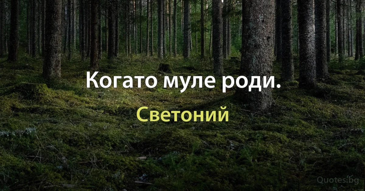 Когато муле роди. (Светоний)