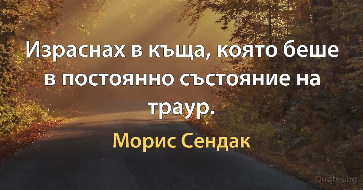 Израснах в къща, която беше в постоянно състояние на траур. (Морис Сендак)