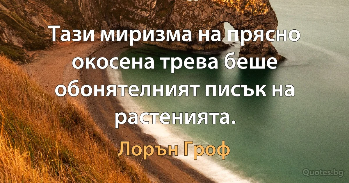 Тази миризма на прясно окосена трева беше обонятелният писък на растенията. (Лорън Гроф)