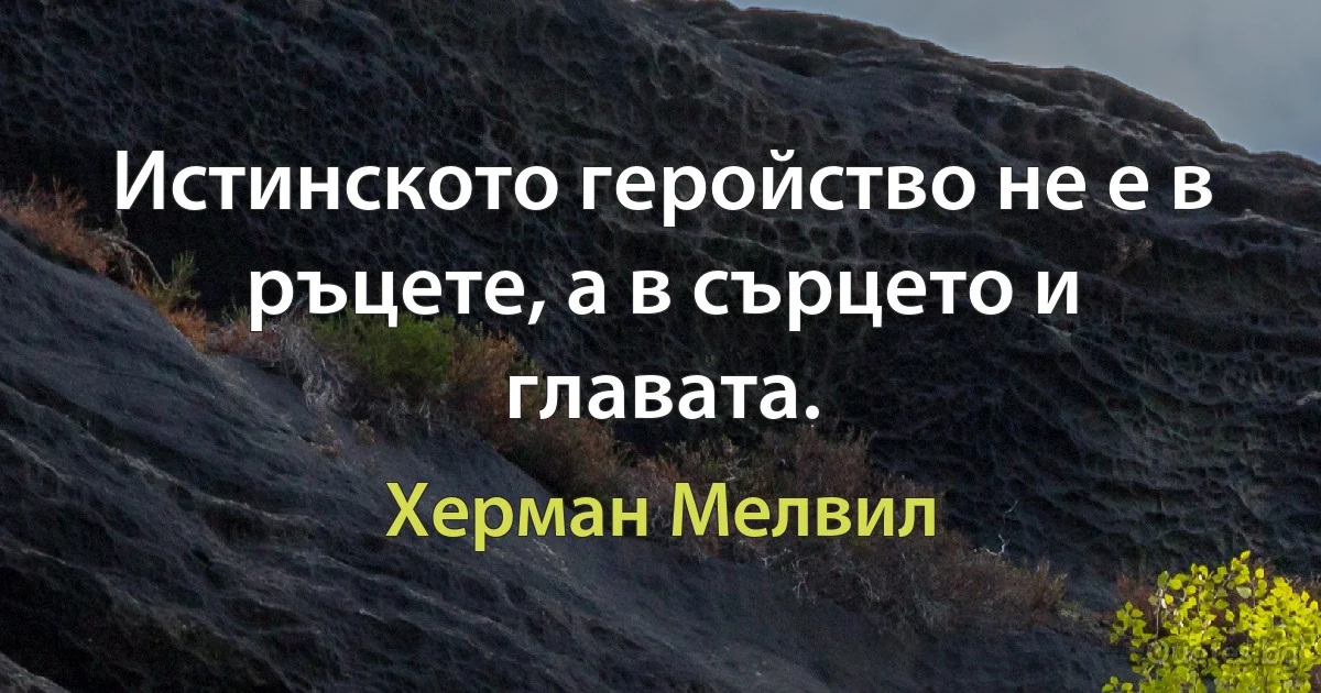 Истинското геройство не е в ръцете, а в сърцето и главата. (Херман Мелвил)