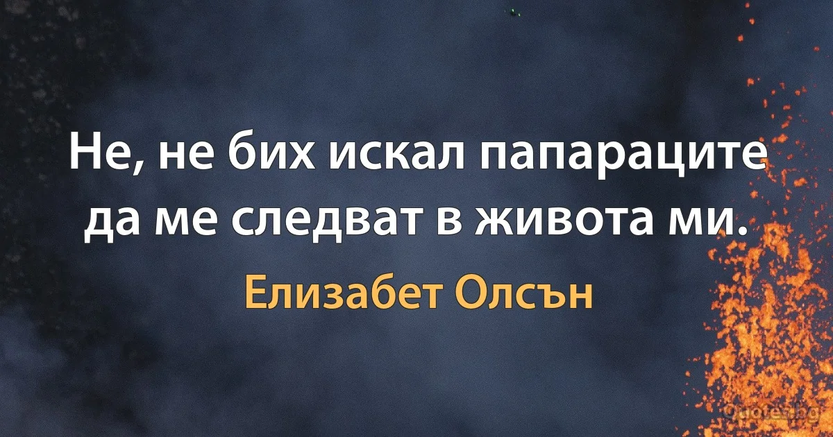 Не, не бих искал папараците да ме следват в живота ми. (Елизабет Олсън)