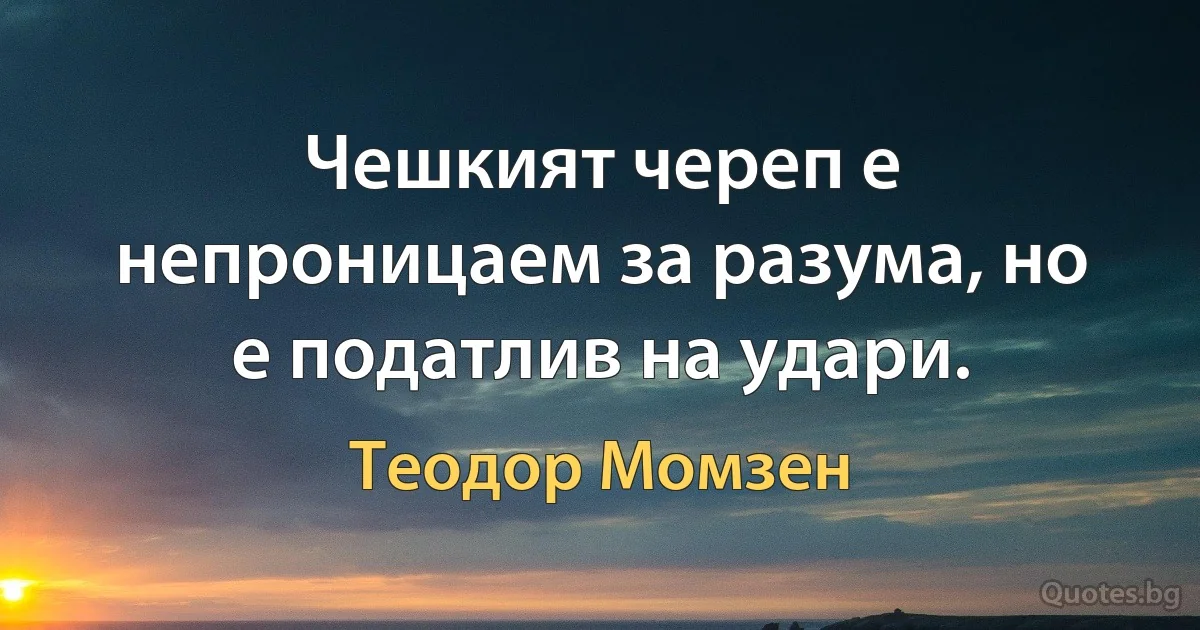 Чешкият череп е непроницаем за разума, но е податлив на удари. (Теодор Момзен)