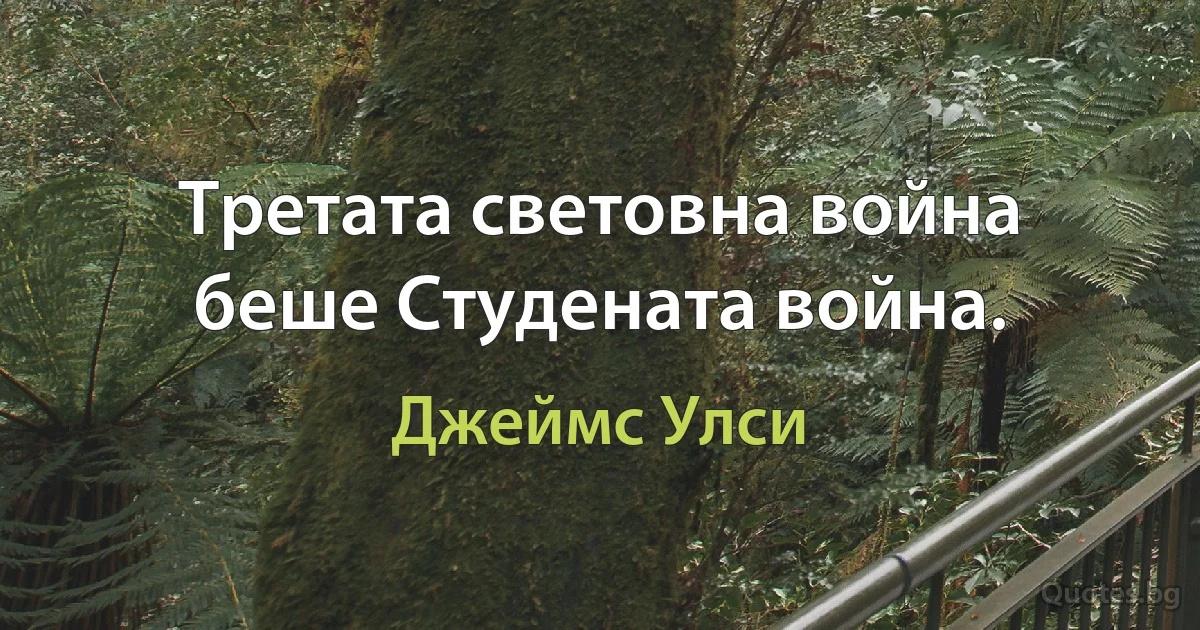 Третата световна война беше Студената война. (Джеймс Улси)