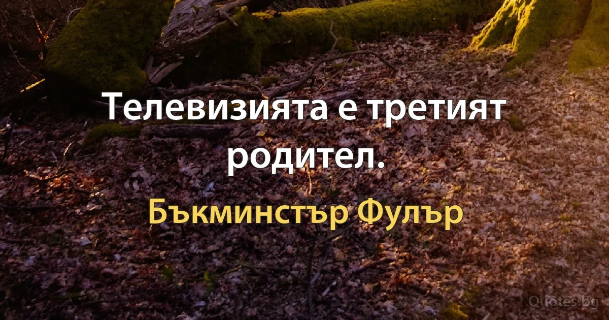 Телевизията е третият родител. (Бъкминстър Фулър)