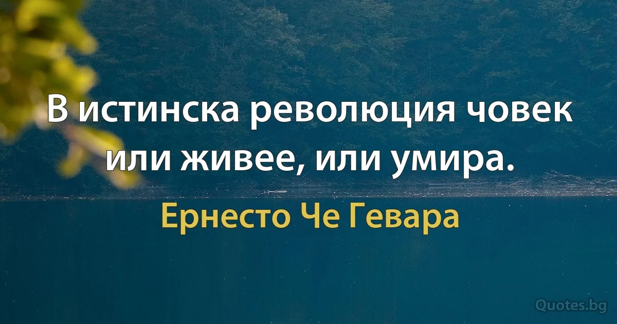 В истинска революция човек или живее, или умира. (Ернесто Че Гевара)