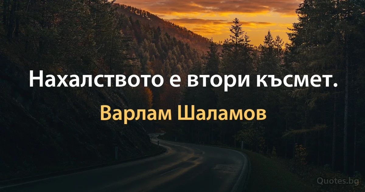 Нахалството е втори късмет. (Варлам Шаламов)