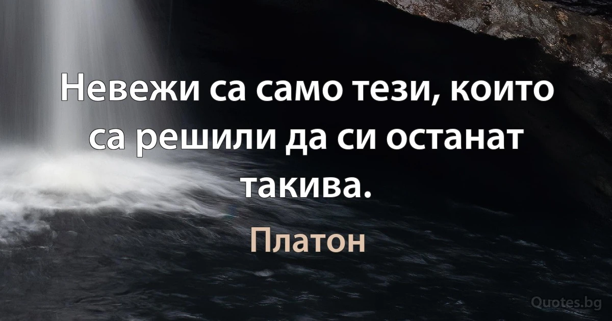 Невежи са само тези, които са решили да си останат такива. (Платон)