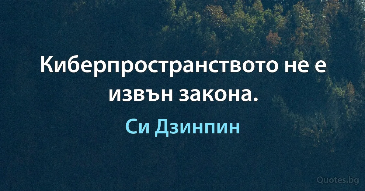 Киберпространството не е извън закона. (Си Дзинпин)