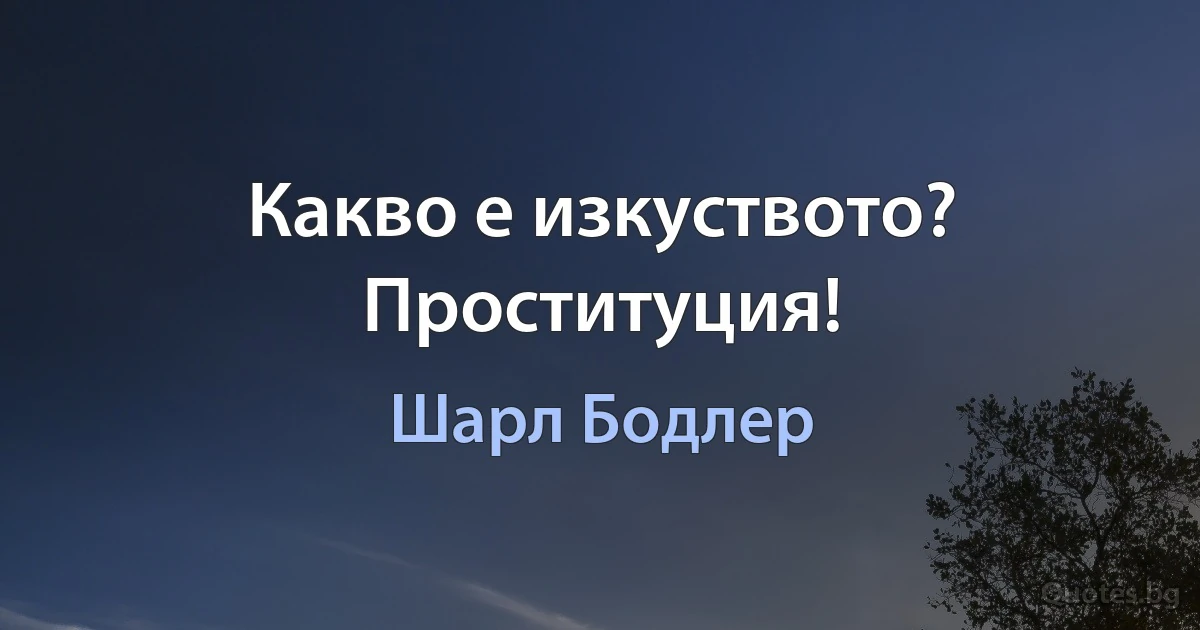 Какво е изкуството? Проституция! (Шарл Бодлер)