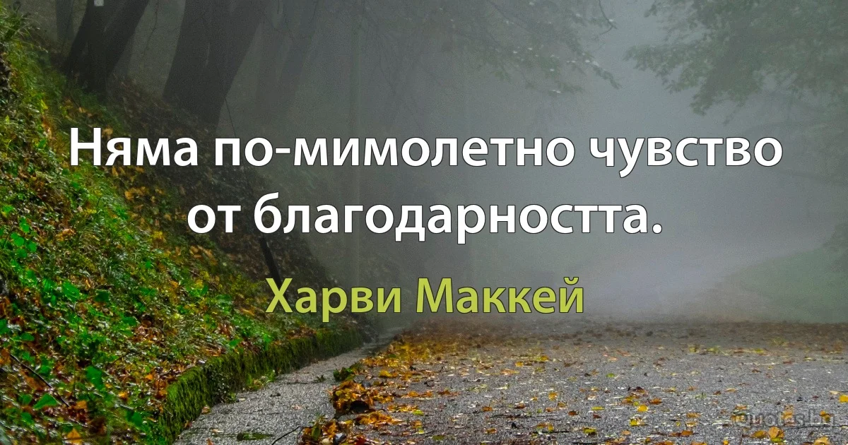 Няма по-мимолетно чувство от благодарността. (Харви Маккей)