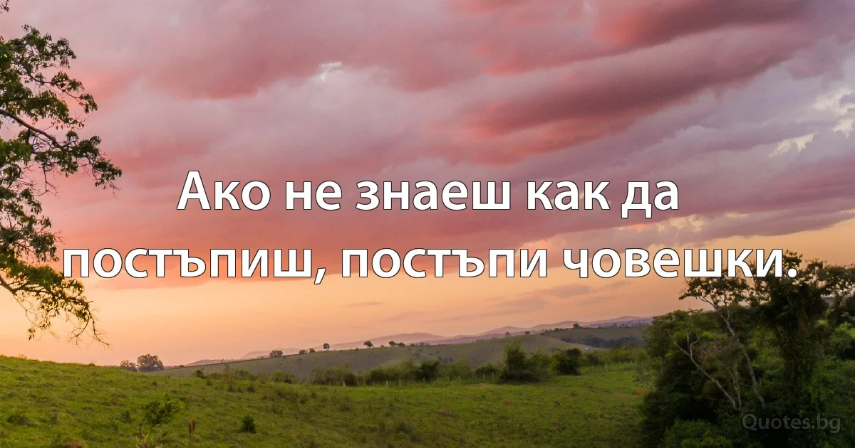 Ако не знаеш как да постъпиш, постъпи човешки. (INZ BG)