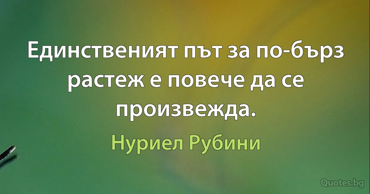 Единственият път за по-бърз растеж е повече да се произвежда. (Нуриел Рубини)