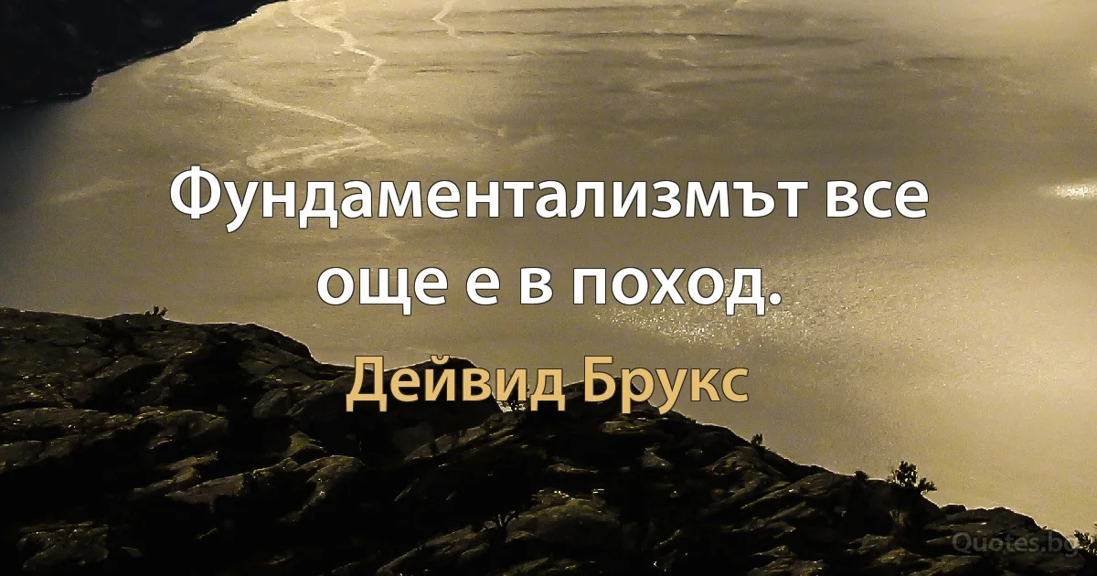 Фундаментализмът все още е в поход. (Дейвид Брукс)