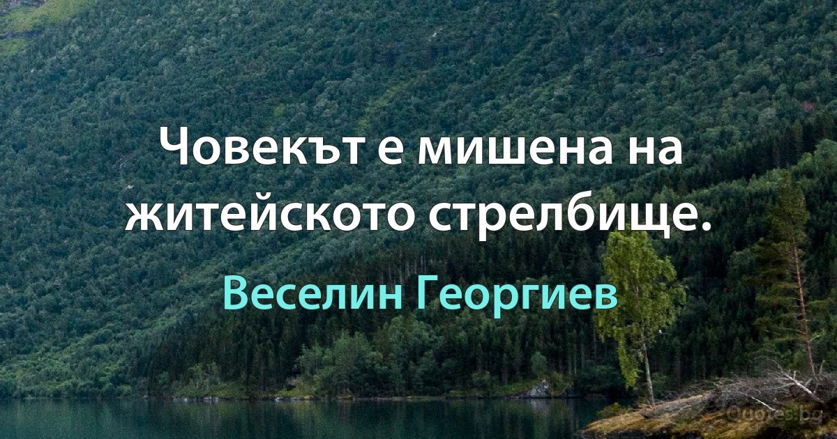 Човекът е мишена на житейското стрелбище. (Веселин Георгиев)