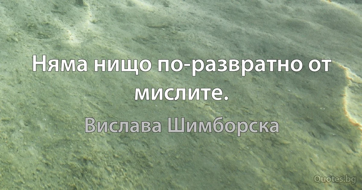 Няма нищо по-развратно от мислите. (Вислава Шимборска)