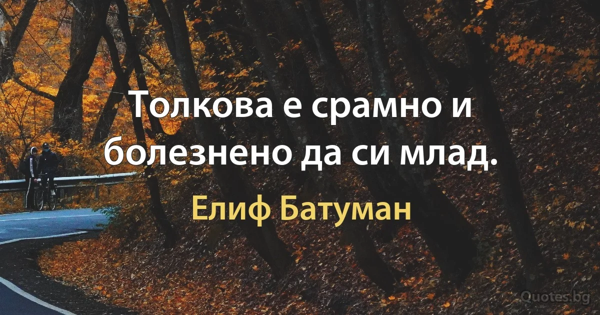 Толкова е срамно и болезнено да си млад. (Елиф Батуман)